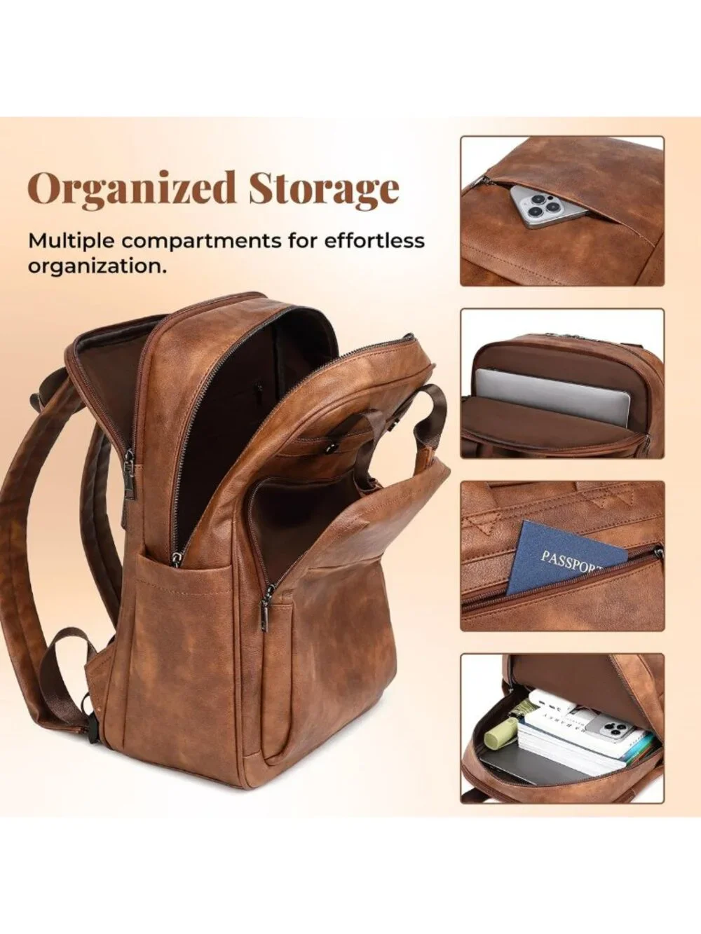 Stylish PU Leather Women's Backpack | 17